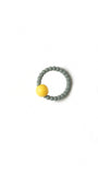 Grey and Yellow Rattle Teething RIng