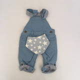 Sky Blue Twill Dungarees