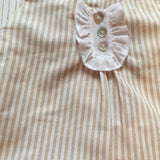 Beige striped dress and bloomers