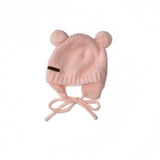 Baby Pink Double Pom-Pom Knitted Hat